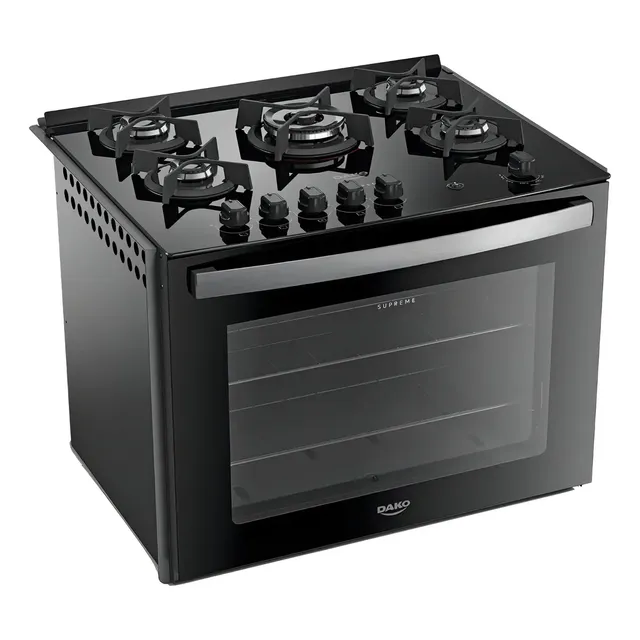 Fogão 5 Bocas com Mesa de Vidro